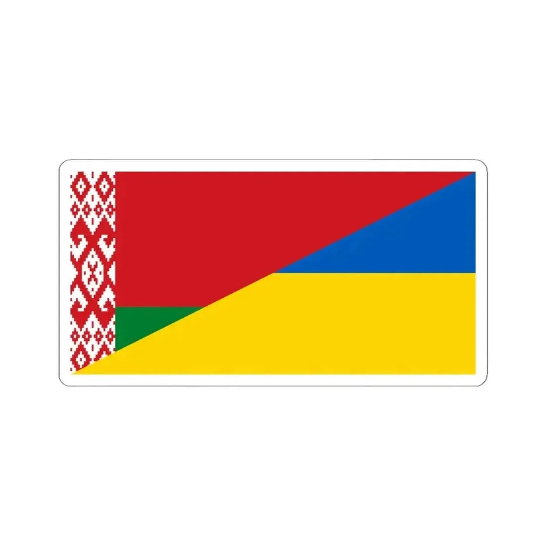 Flag of Belarus and Ukraine (Belarus) STICKER Vinyl Kiss-Cut Decal 4 Inch White - The Sticker Space