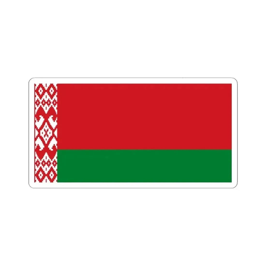 Flag of Belarus (Belarus) STICKER Vinyl Kiss-Cut Decal 4 Inch White - The Sticker Space