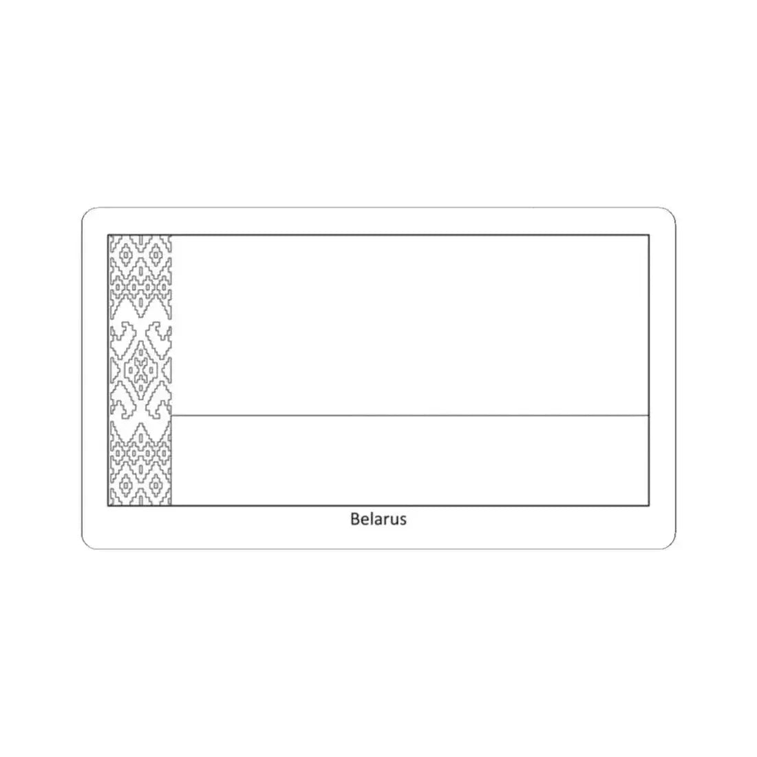 Flag of Belarus colouring page (Belarus) STICKER Vinyl Kiss-Cut Decal 2 Inch White - The Sticker Space