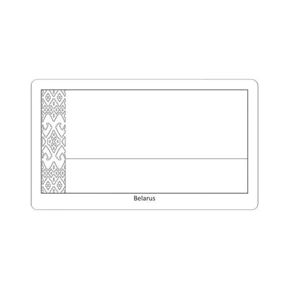 Flag of Belarus colouring page (Belarus) STICKER Vinyl Kiss-Cut Decal 3 Inch White - The Sticker Space