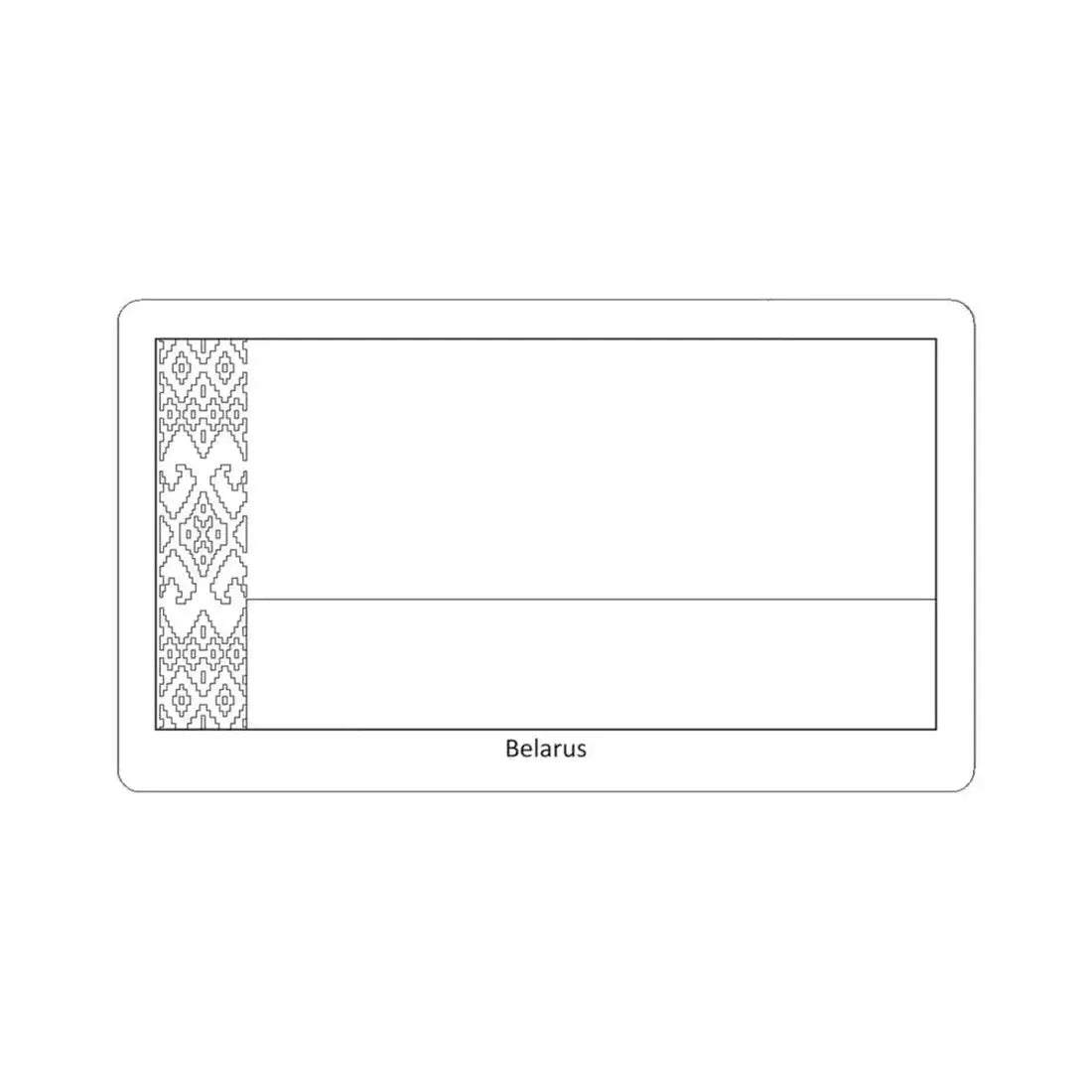 Flag of Belarus colouring page (Belarus) STICKER Vinyl Kiss-Cut Decal 4 Inch White - The Sticker Space