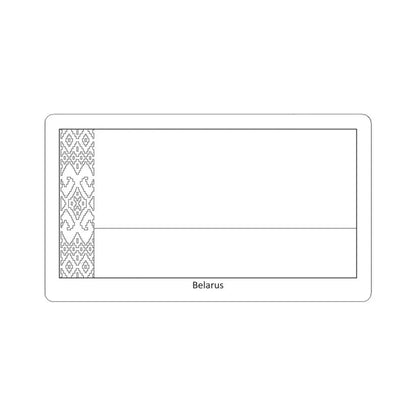 Flag of Belarus colouring page (Belarus) STICKER Vinyl Kiss-Cut Decal 4 Inch White - The Sticker Space