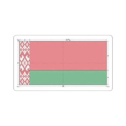 Flag of Belarus construction sheet (Belarus) STICKER Vinyl Kiss-Cut Decal 6 Inch White - The Sticker Space