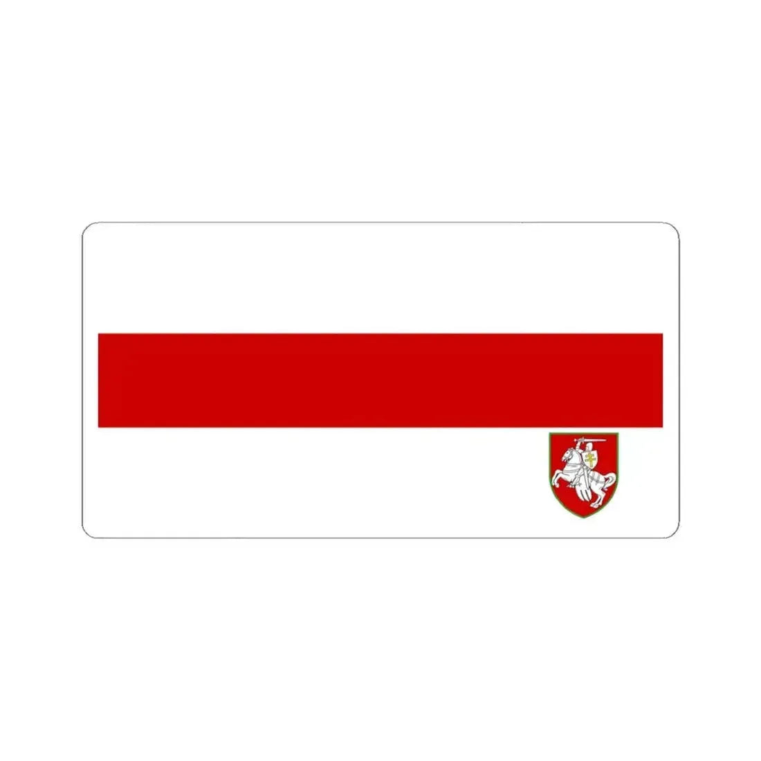 Flag of Belarus Customs 1991-1995 (Belarus) STICKER Vinyl Kiss-Cut Decal 4 Inch White - The Sticker Space