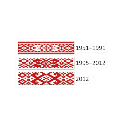 Flag of Belarus ornaments (Belarus) STICKER Vinyl Kiss-Cut Decal 2 Inch White - The Sticker Space