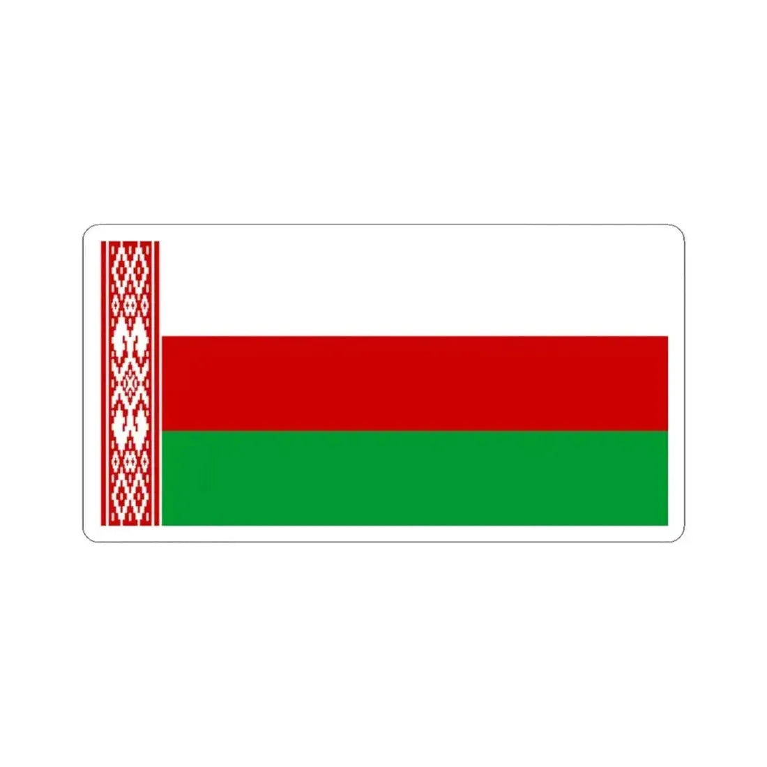 Flag of Belarus proposed compromise (Belarus) STICKER Vinyl Kiss-Cut Decal 3 Inch White - The Sticker Space