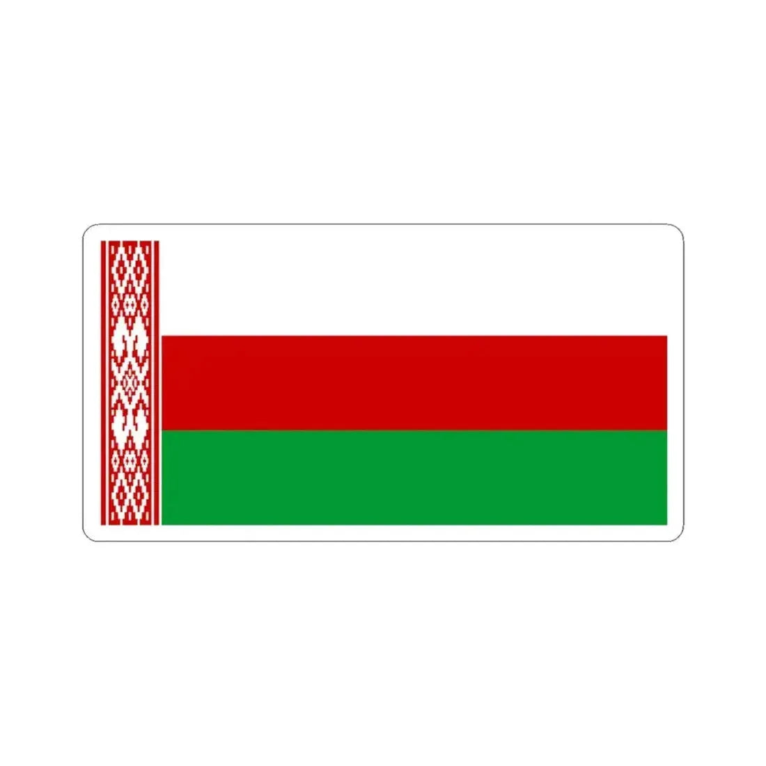 Flag of Belarus proposed compromise (Belarus) STICKER Vinyl Kiss-Cut Decal 6 Inch White - The Sticker Space