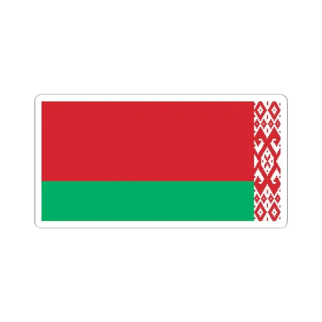 Flag of Belarus reverse (Belarus) STICKER Vinyl Kiss-Cut Decal 2 Inch White - The Sticker Space