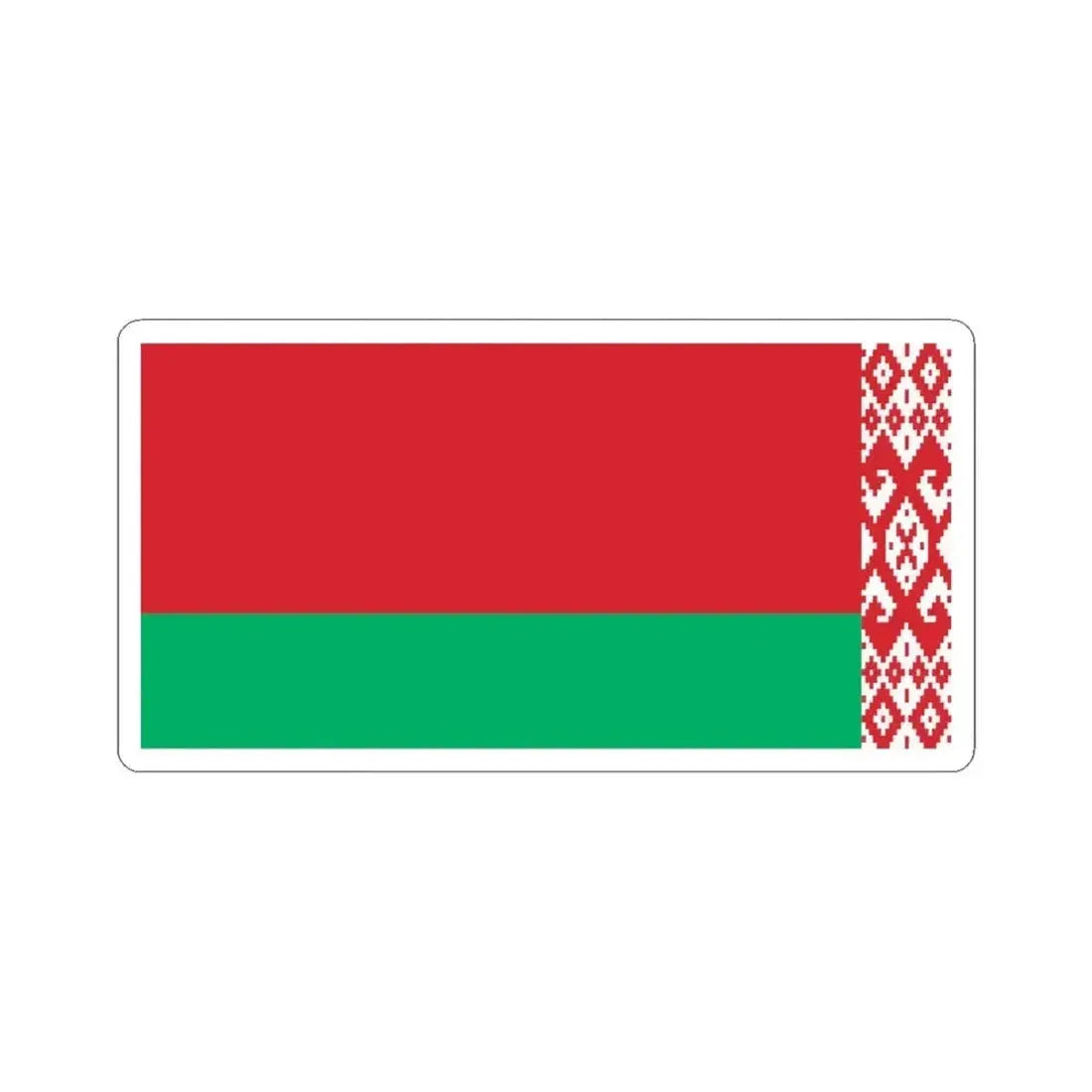 Flag of Belarus reverse (Belarus) STICKER Vinyl Kiss-Cut Decal 6 Inch White - The Sticker Space