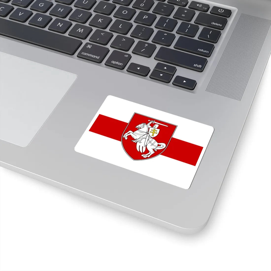 Flag of Belarus w-r-w with Arms 2020 3-2 (Belarus) (Coat of Arms) STICKER Vinyl Kiss-Cut Decal - The Sticker Space
