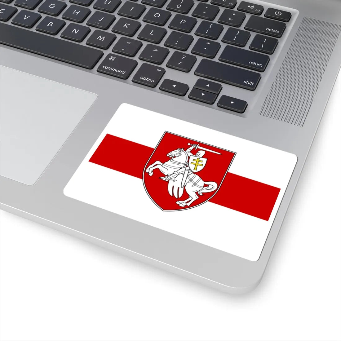 Flag of Belarus w-r-w with Arms 2020 3-2 (Belarus) (Coat of Arms) STICKER Vinyl Kiss-Cut Decal - The Sticker Space