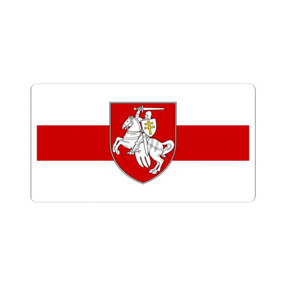 Flag of Belarus w-r-w with Arms 2020 (Belarus) (Coat of Arms) STICKER Vinyl Kiss-Cut Decal 3 Inch White - The Sticker Space