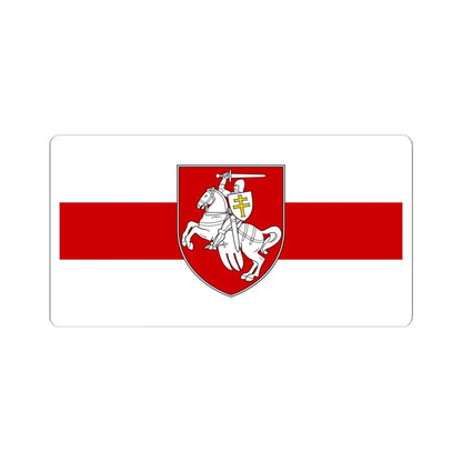 Flag of Belarus w-r-w with Arms 2020 (Belarus) (Coat of Arms) STICKER Vinyl Kiss-Cut Decal 4 Inch White - The Sticker Space