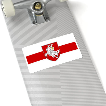 Flag of Belarus w-r-w with Arms 2020 (Belarus) (Coat of Arms) STICKER Vinyl Kiss-Cut Decal - The Sticker Space