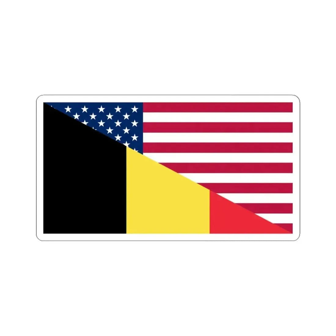Flag of Belgium and the United States (Belgium) STICKER Vinyl Kiss-Cut Decal 6 Inch White - The Sticker Space
