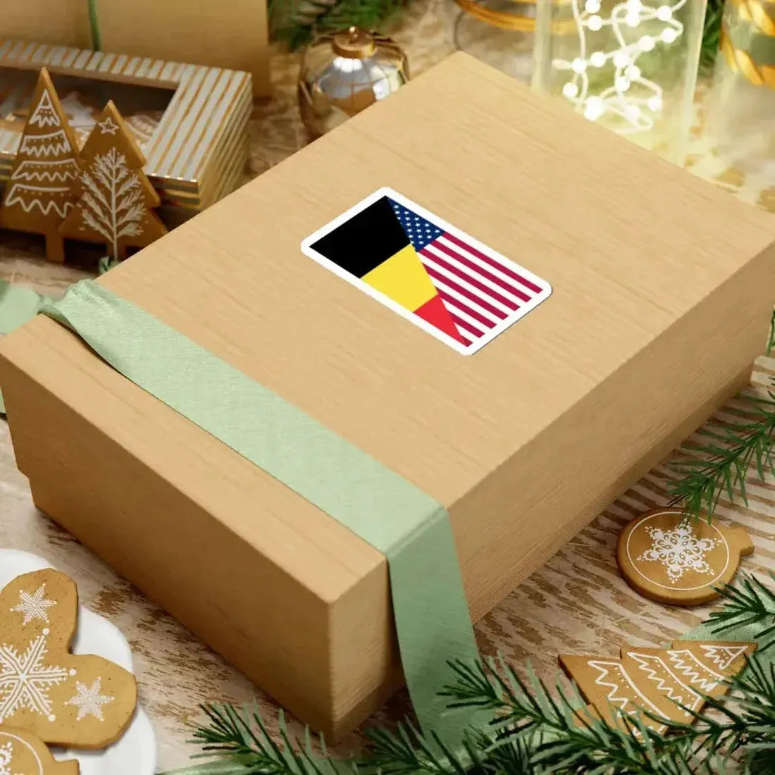 Flag of Belgium and the United States (Belgium) STICKER Vinyl Kiss-Cut Decal - The Sticker Space