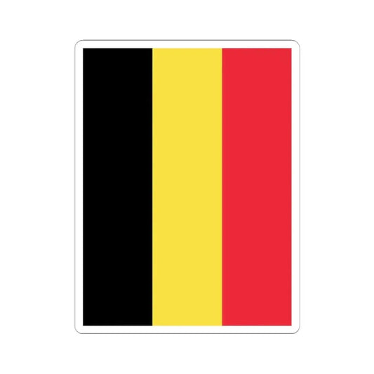 Flag of Belgium at the Royal palaces (Belgium) STICKER Vinyl Kiss-Cut Decal 2 Inch White - The Sticker Space