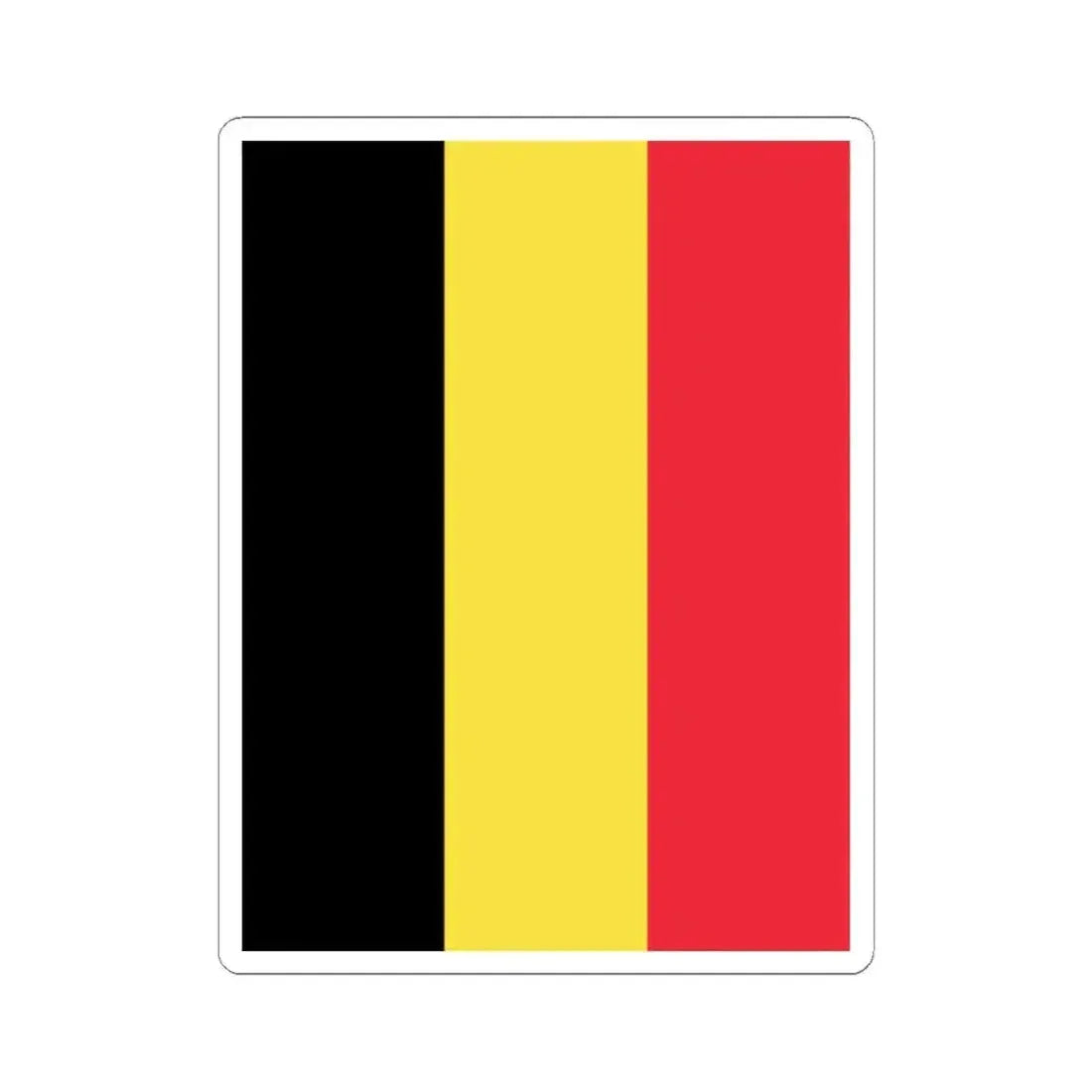 Flag of Belgium at the Royal palaces (Belgium) STICKER Vinyl Kiss-Cut Decal 3 Inch White - The Sticker Space