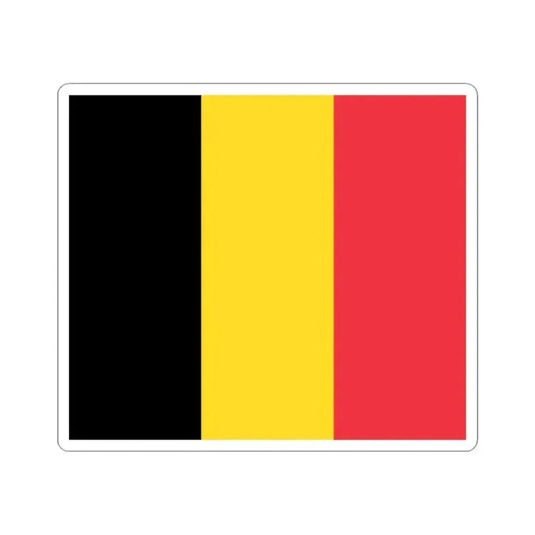 Flag of Belgium (Belgium) STICKER Vinyl Kiss-Cut Decal 3 Inch White - The Sticker Space