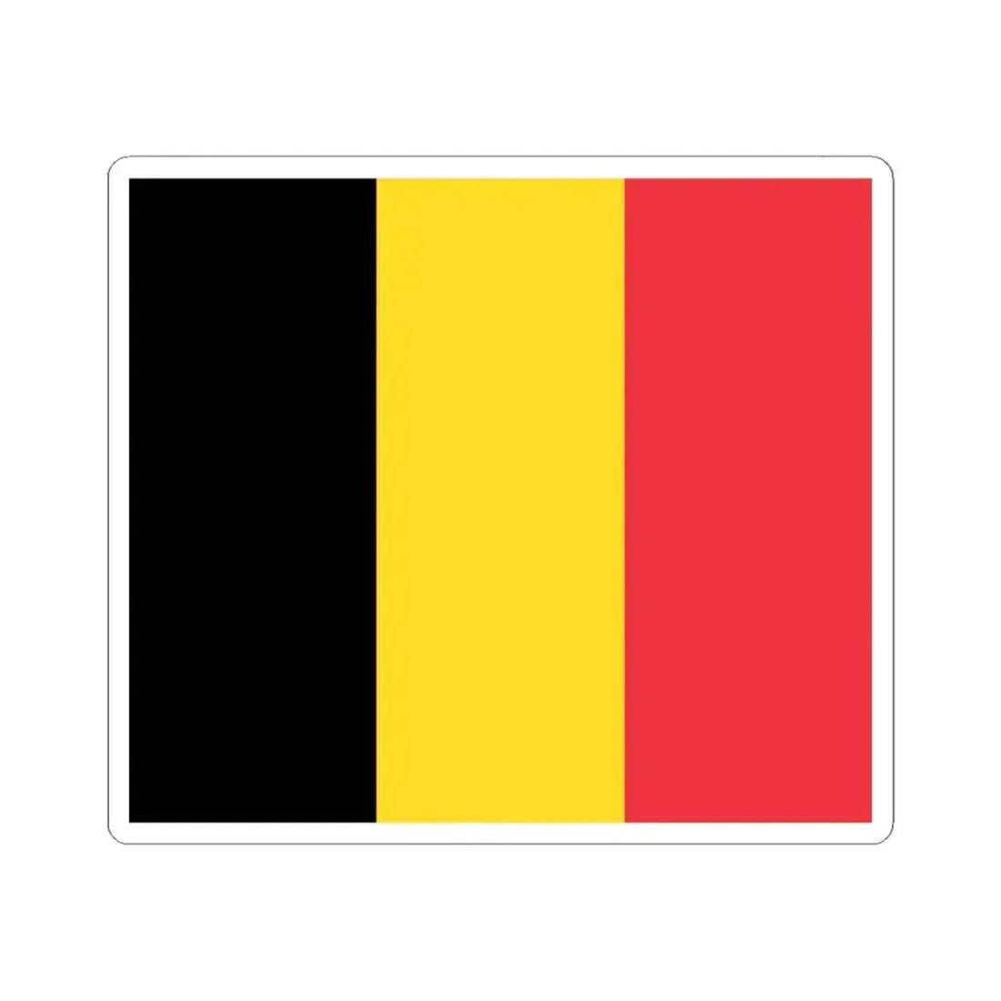 Flag of Belgium (Belgium) STICKER Vinyl Kiss-Cut Decal 4 Inch White - The Sticker Space