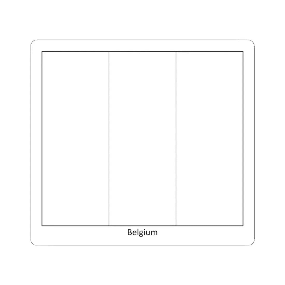 Flag of Belgium colouring page (Belgium) STICKER Vinyl Kiss-Cut Decal 3 Inch White - The Sticker Space