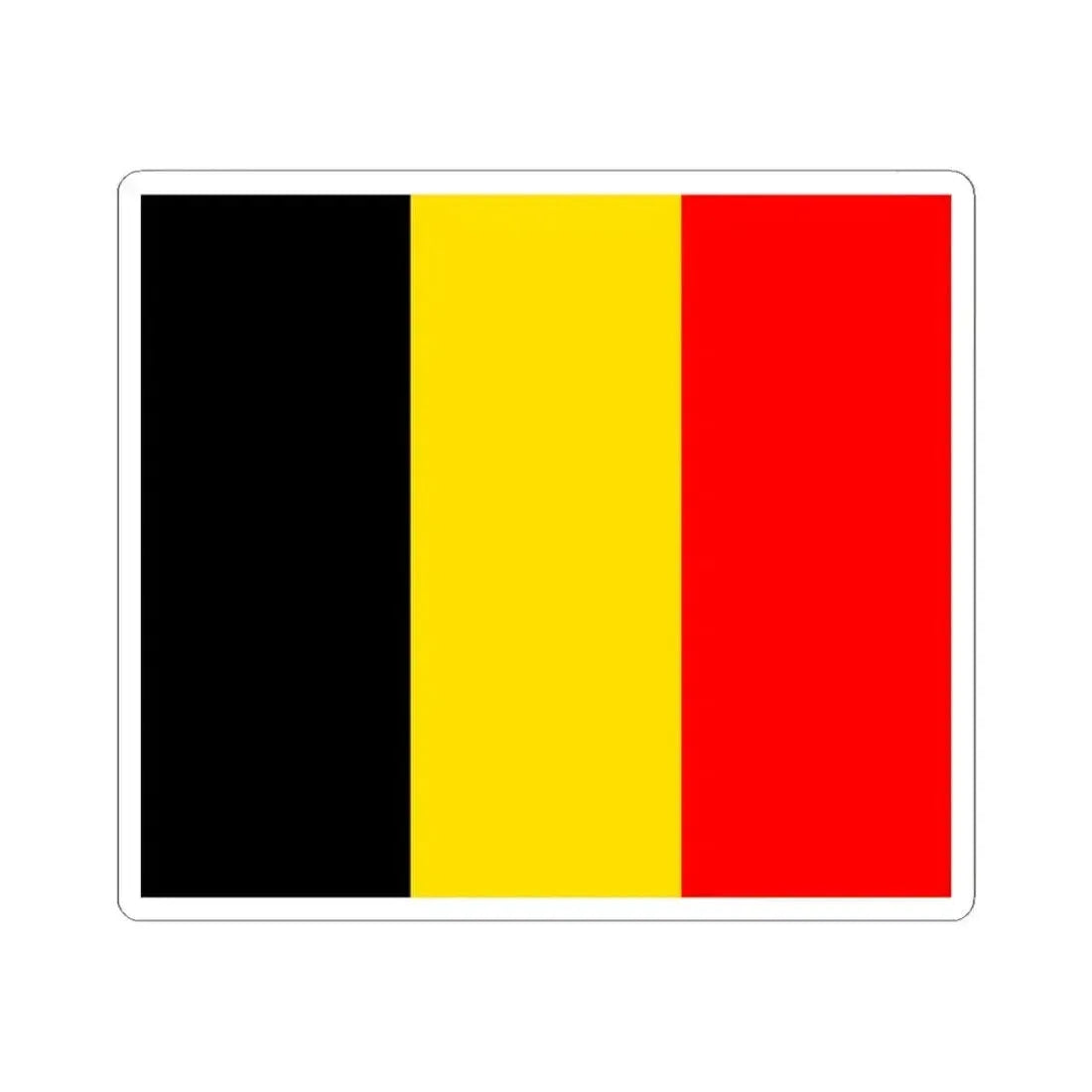 Flag of Belgium state (Belgium) STICKER Vinyl Kiss-Cut Decal 4 Inch White - The Sticker Space