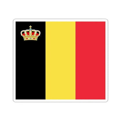 Flag of Belgium with crown (Belgium) STICKER Vinyl Kiss-Cut Decal 3 Inch White - The Sticker Space