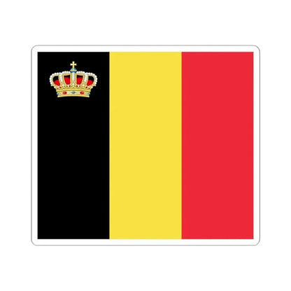 Flag of Belgium with crown (Belgium) STICKER Vinyl Kiss-Cut Decal 4 Inch White - The Sticker Space
