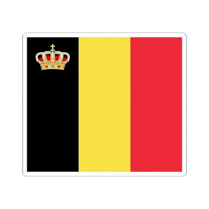 Flag of Belgium with crown (Belgium) STICKER Vinyl Kiss-Cut Decal 6 Inch White - The Sticker Space