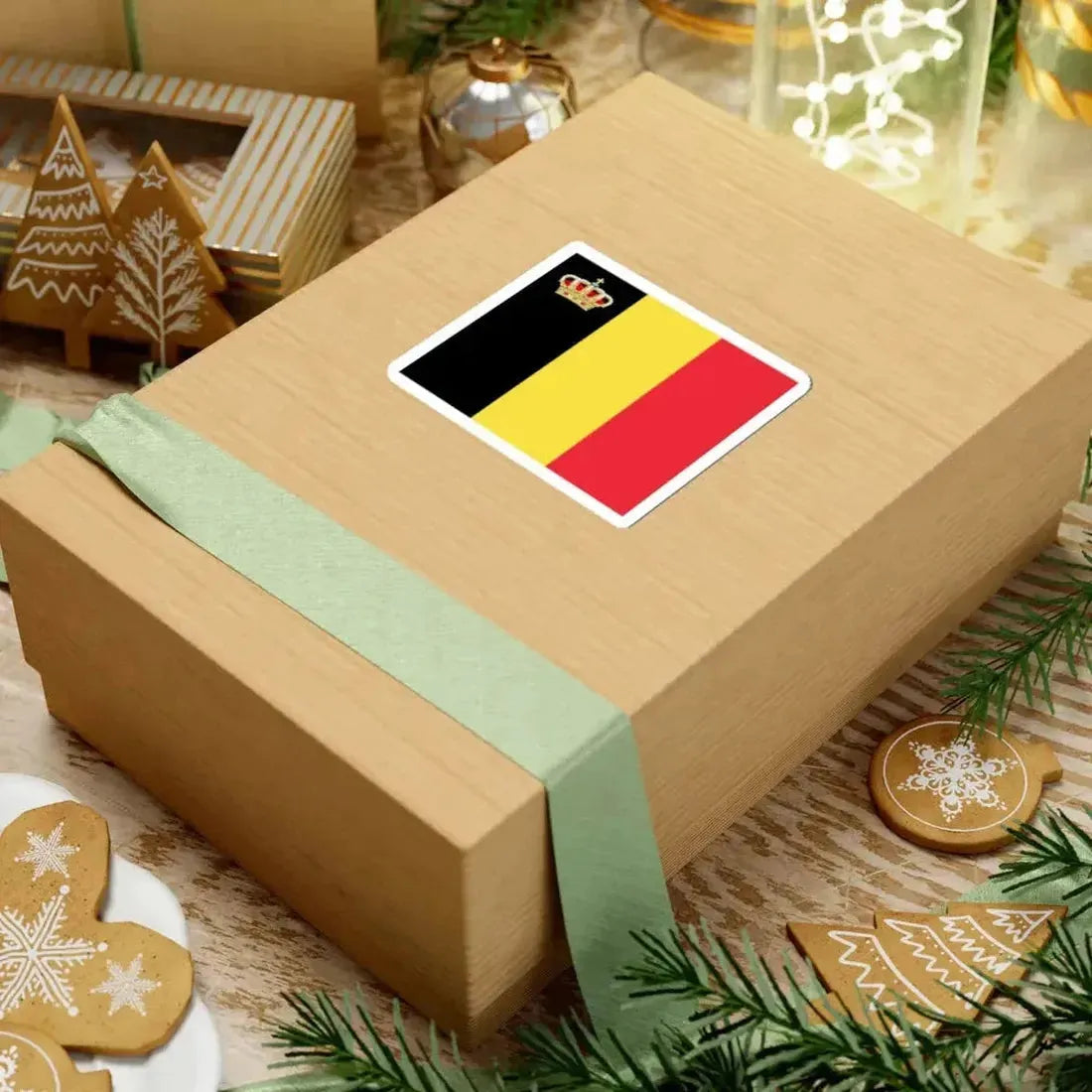 Flag of Belgium with crown (Belgium) STICKER Vinyl Kiss-Cut Decal - The Sticker Space