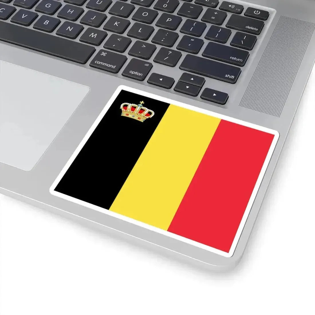 Flag of Belgium with crown (Belgium) STICKER Vinyl Kiss-Cut Decal - The Sticker Space