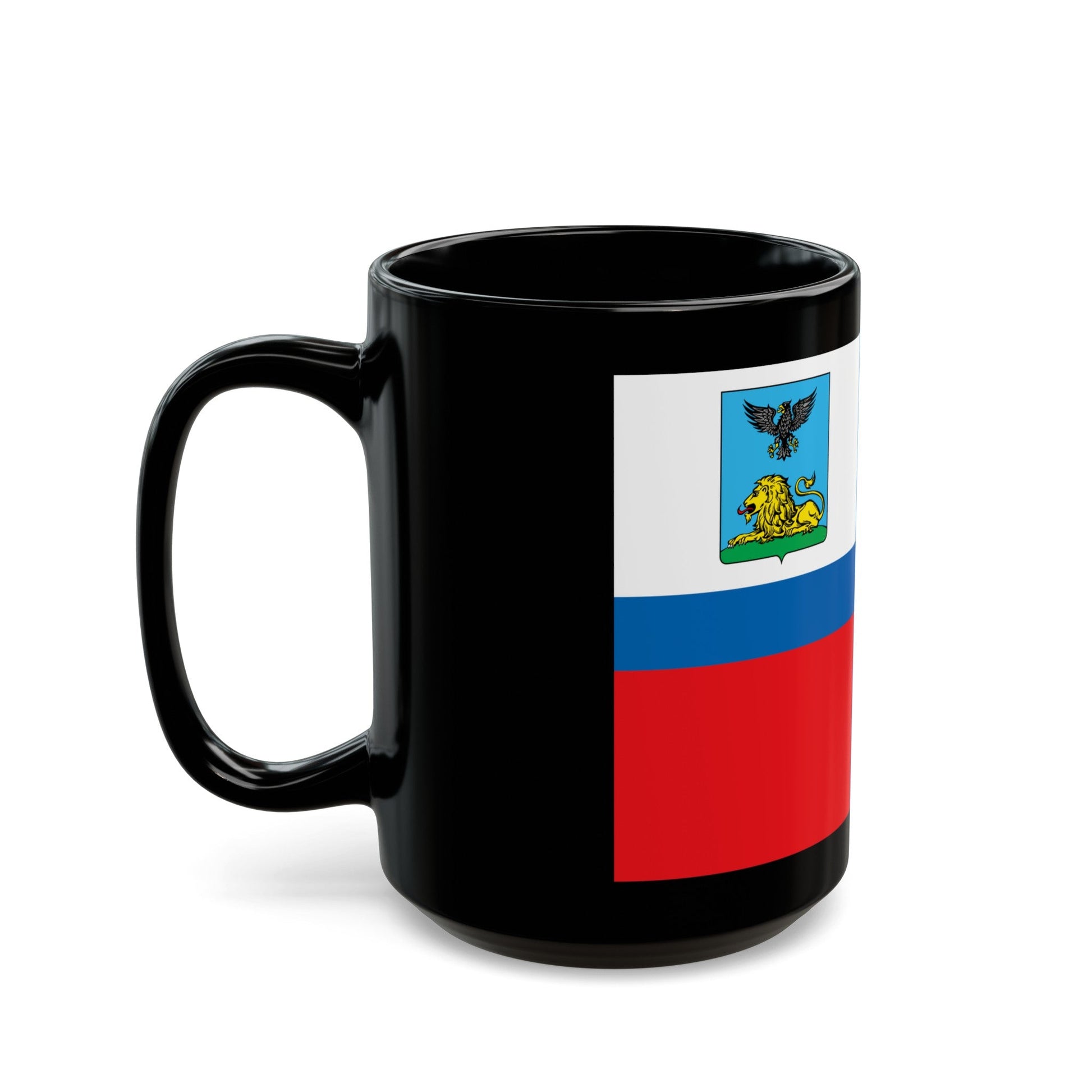 Flag of Belgorod Oblast Russia - Black Coffee Mug-The Sticker Space