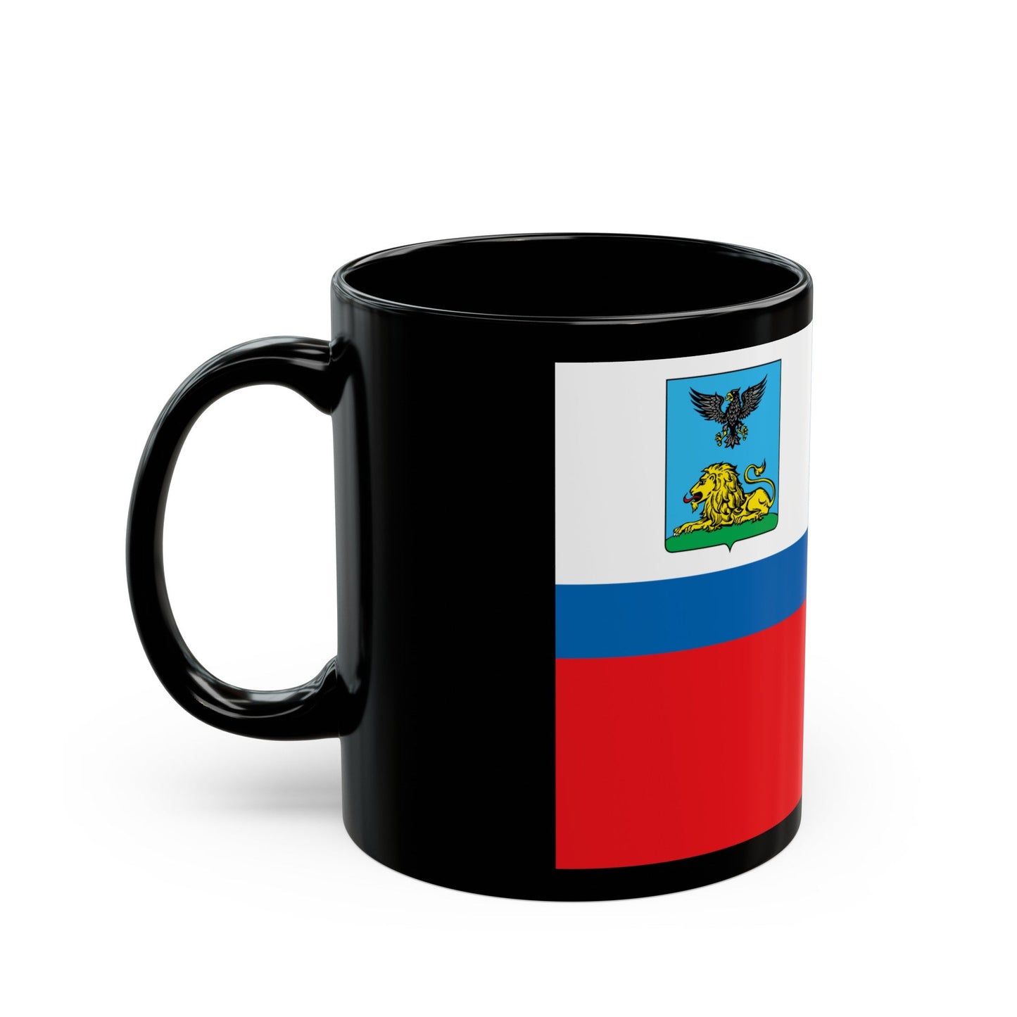 Flag of Belgorod Oblast Russia - Black Coffee Mug-The Sticker Space