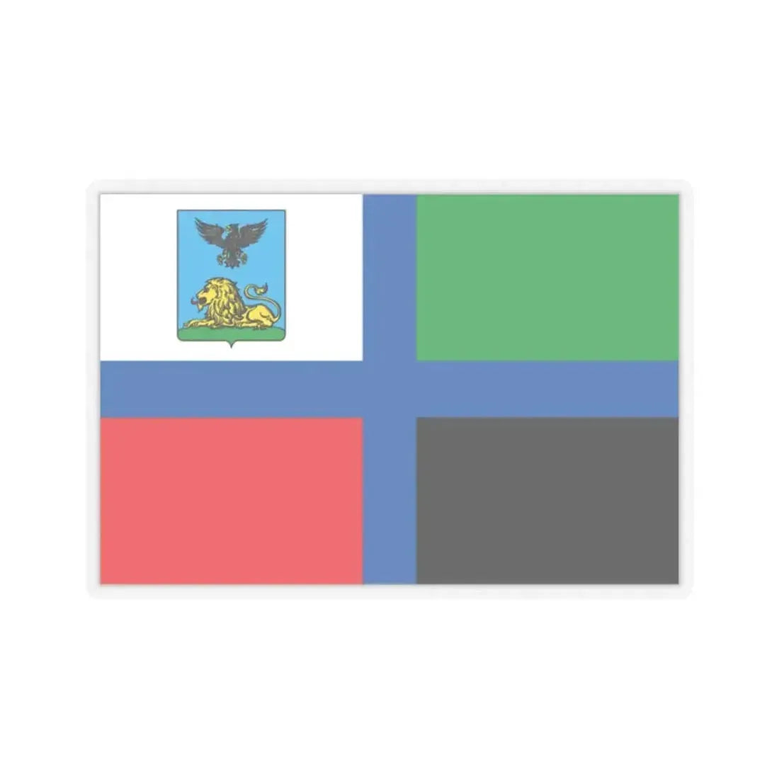 Flag of Belgorod Oblast Russia - STICKER Vinyl Kiss-Cut Decal 2 Inch Transparent - The Sticker Space
