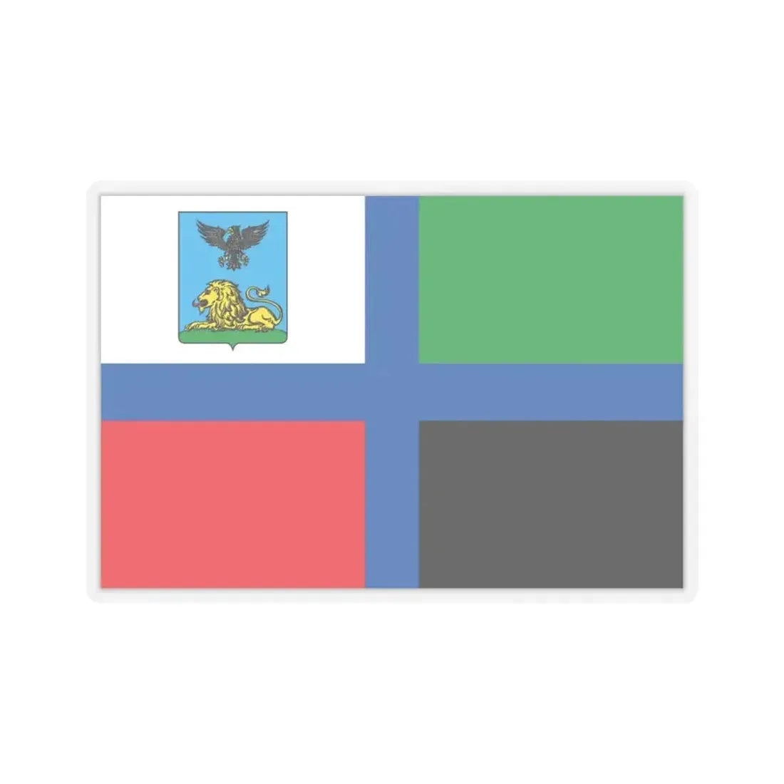 Flag of Belgorod Oblast Russia - STICKER Vinyl Kiss-Cut Decal 3 Inch Transparent - The Sticker Space