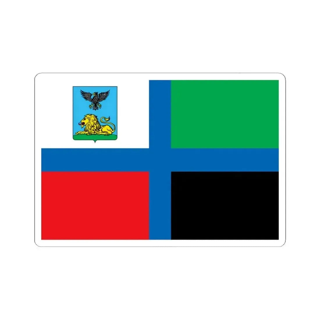 Flag of Belgorod Oblast Russia - STICKER Vinyl Kiss-Cut Decal 6 Inch White - The Sticker Space
