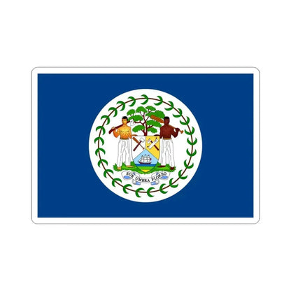 Flag of Belize 1950-1981 (Belize) STICKER Vinyl Kiss-Cut Decal 4 Inch White - The Sticker Space