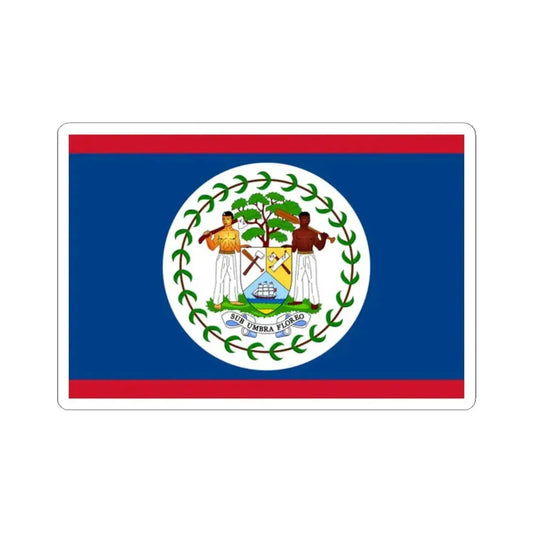 Flag of Belize 1981-2019 (Belize) STICKER Vinyl Kiss-Cut Decal 2 Inch White - The Sticker Space