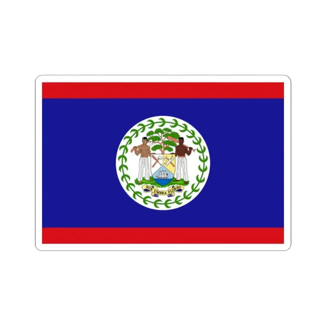 Flag of Belize 3-2 (Belize) STICKER Vinyl Kiss-Cut Decal 2 Inch White - The Sticker Space