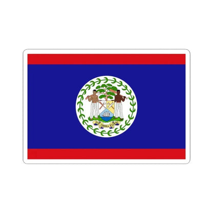 Flag of Belize 3-2 (Belize) STICKER Vinyl Kiss-Cut Decal 4 Inch White - The Sticker Space