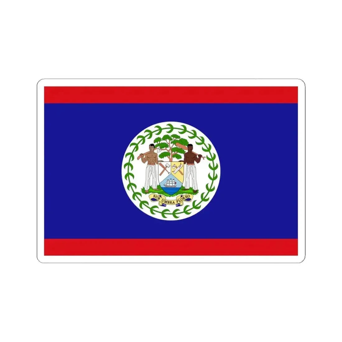 Flag of Belize 3-2 (Belize) STICKER Vinyl Kiss-Cut Decal 6 Inch White - The Sticker Space
