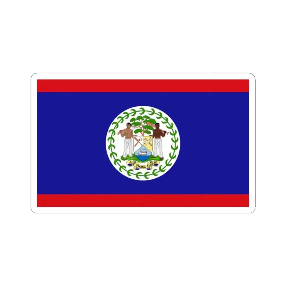 Flag of Belize (Belize) STICKER Vinyl Kiss-Cut Decal 2 Inch White - The Sticker Space