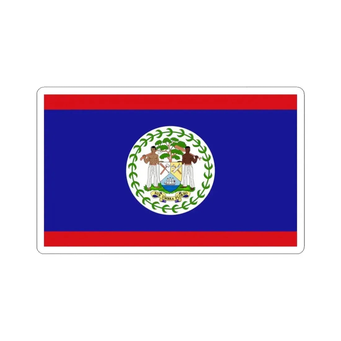 Flag of Belize (Belize) STICKER Vinyl Kiss-Cut Decal 3 Inch White - The Sticker Space