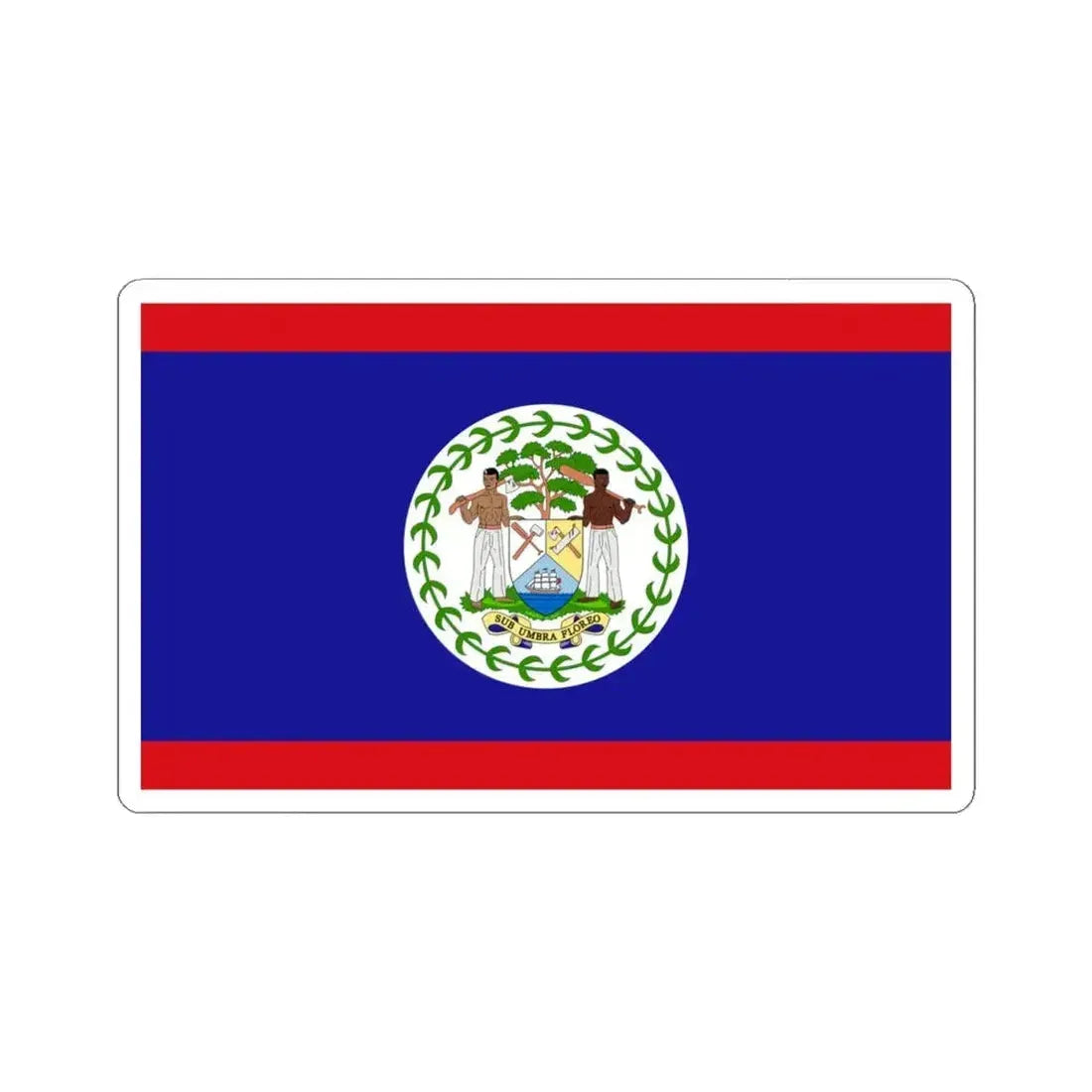 Flag of Belize (Belize) STICKER Vinyl Kiss-Cut Decal 4 Inch White - The Sticker Space