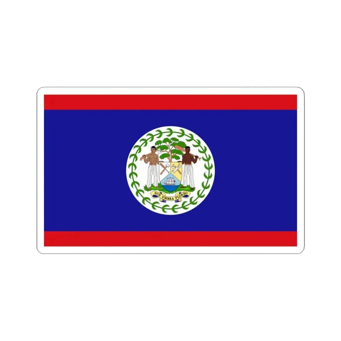 Flag of Belize (Belize) STICKER Vinyl Kiss-Cut Decal 6 Inch White - The Sticker Space