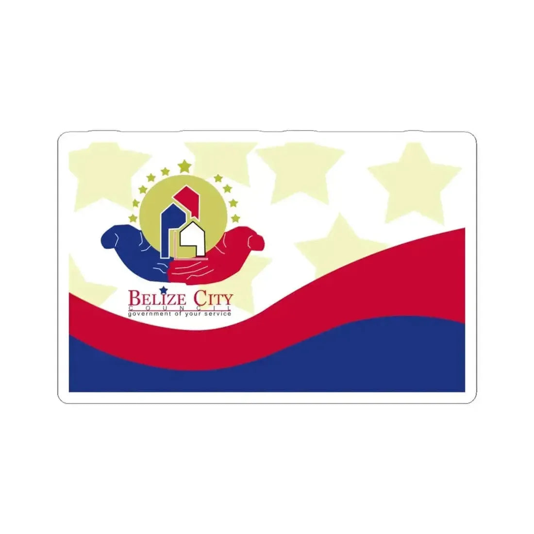 Flag of Belize City (Belize) STICKER Vinyl Kiss-Cut Decal 6 Inch White - The Sticker Space