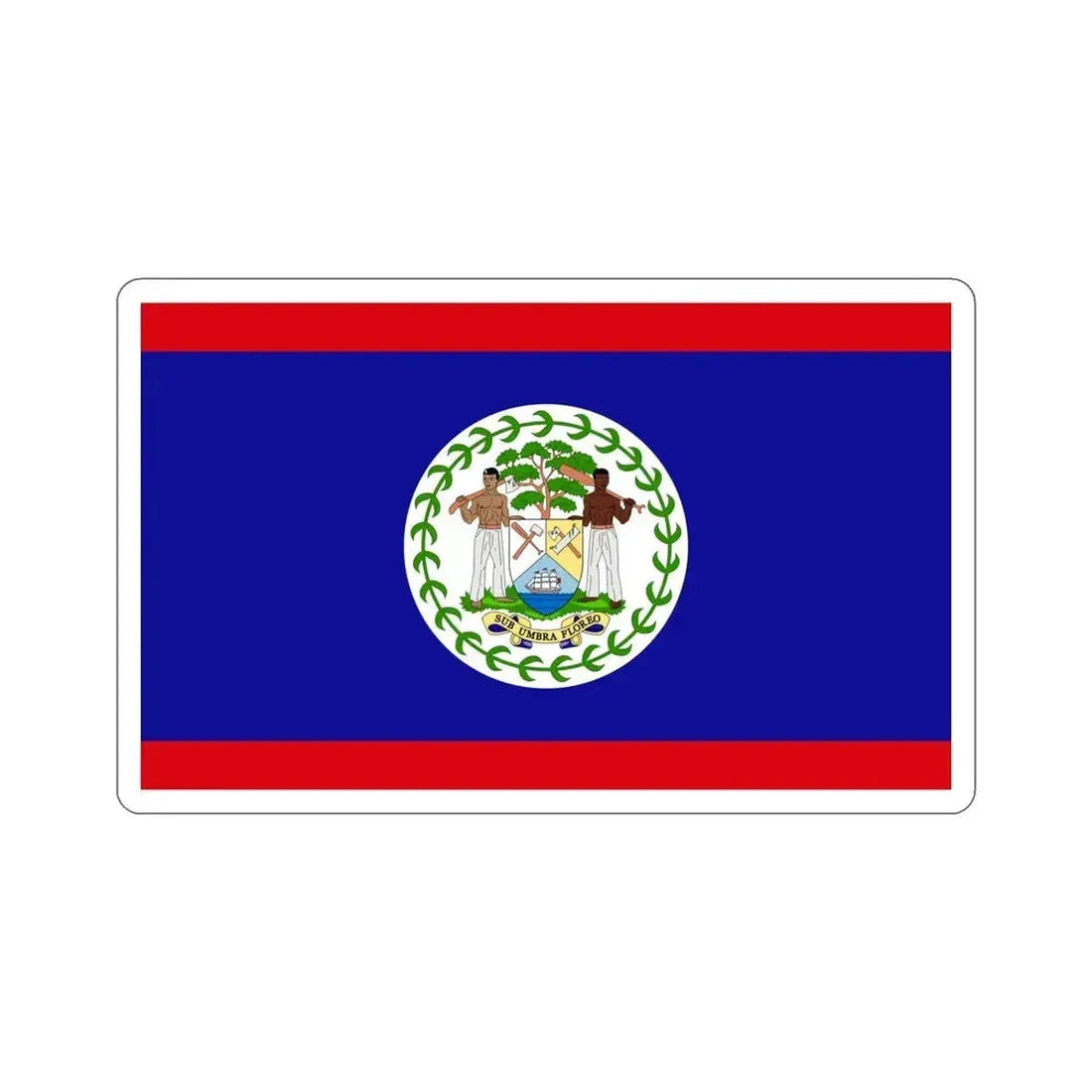 Flag of Belize STICKER Vinyl Die-Cut Decal 6 Inch - The Sticker Space