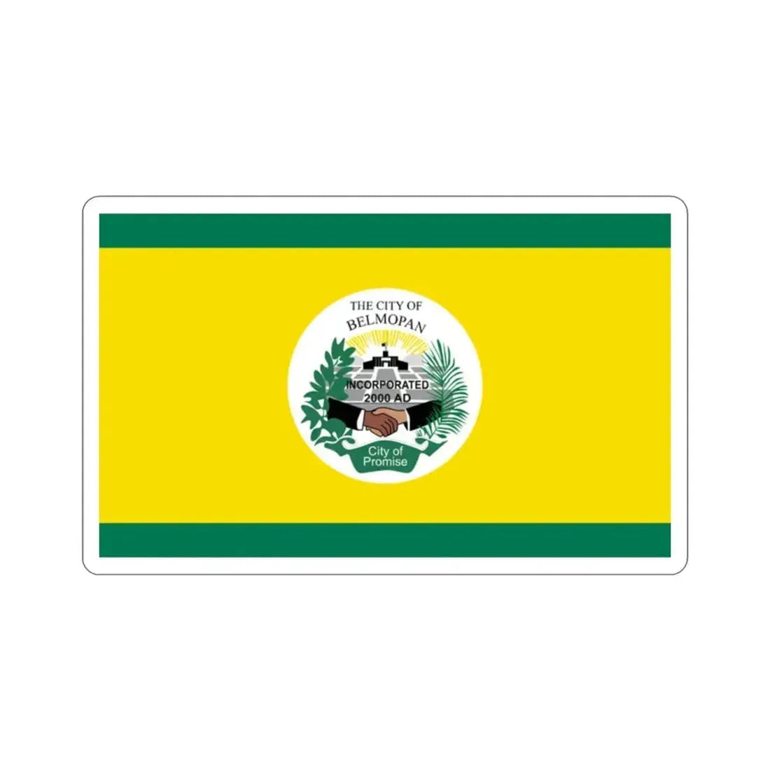 Flag of Belmopan, Belize STICKER Vinyl Die-Cut Decal 2 Inch - The Sticker Space