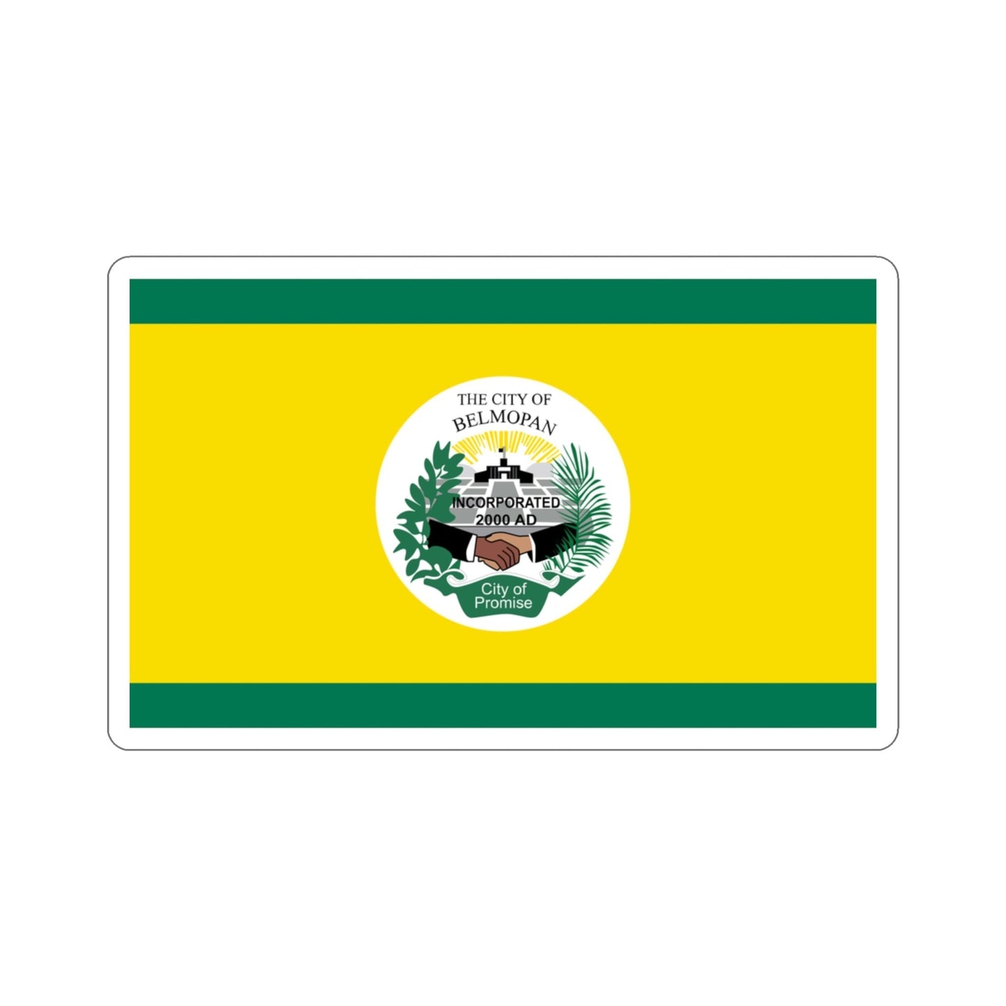 Flag of Belmopan, Belize STICKER Vinyl Die-Cut Decal-3 Inch-The Sticker Space