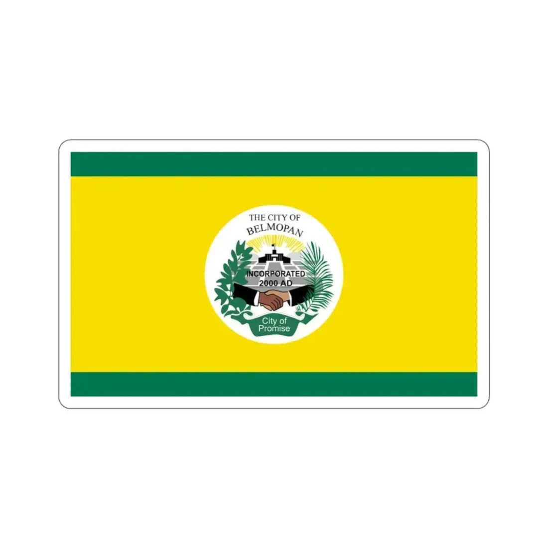 Flag of Belmopan, Belize STICKER Vinyl Die-Cut Decal 3 Inch - The Sticker Space